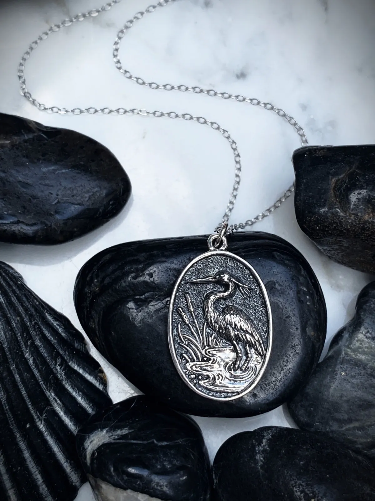 Heron in Pond Necklace