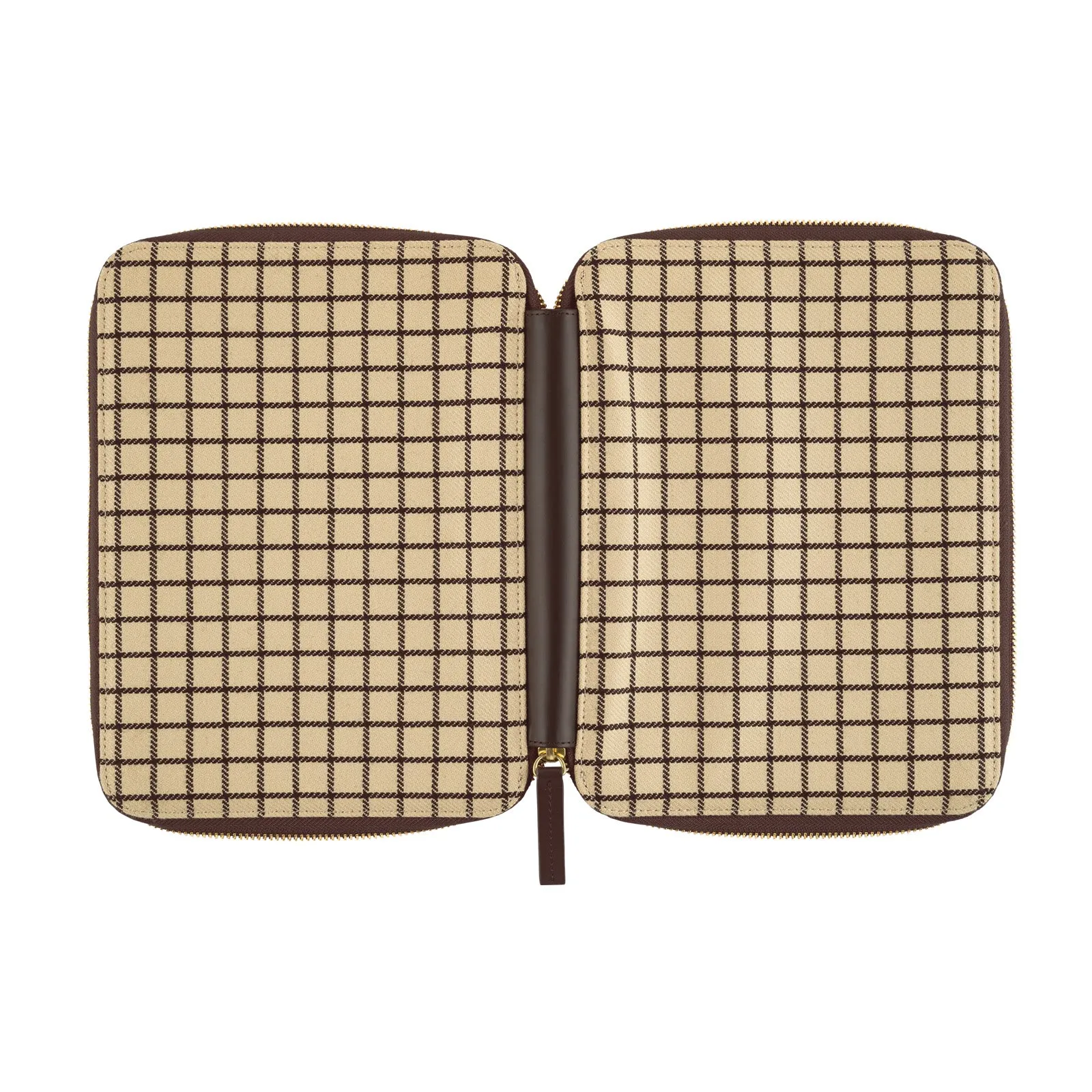 Hobonichi Techo Cover Cousin A5 -  Taut Zipped (Café au Lait Plaid)