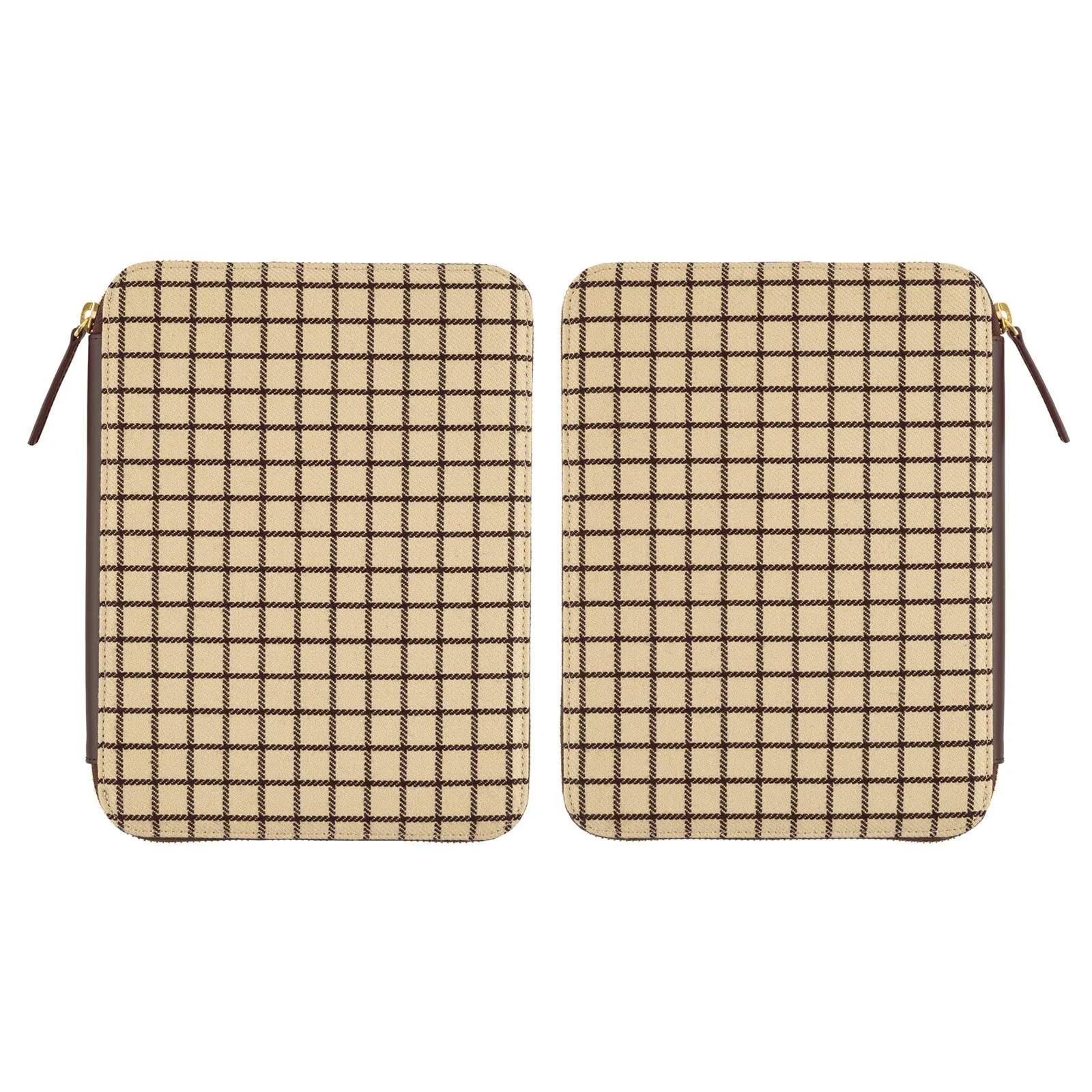 Hobonichi Techo Cover Cousin A5 -  Taut Zipped (Café au Lait Plaid)
