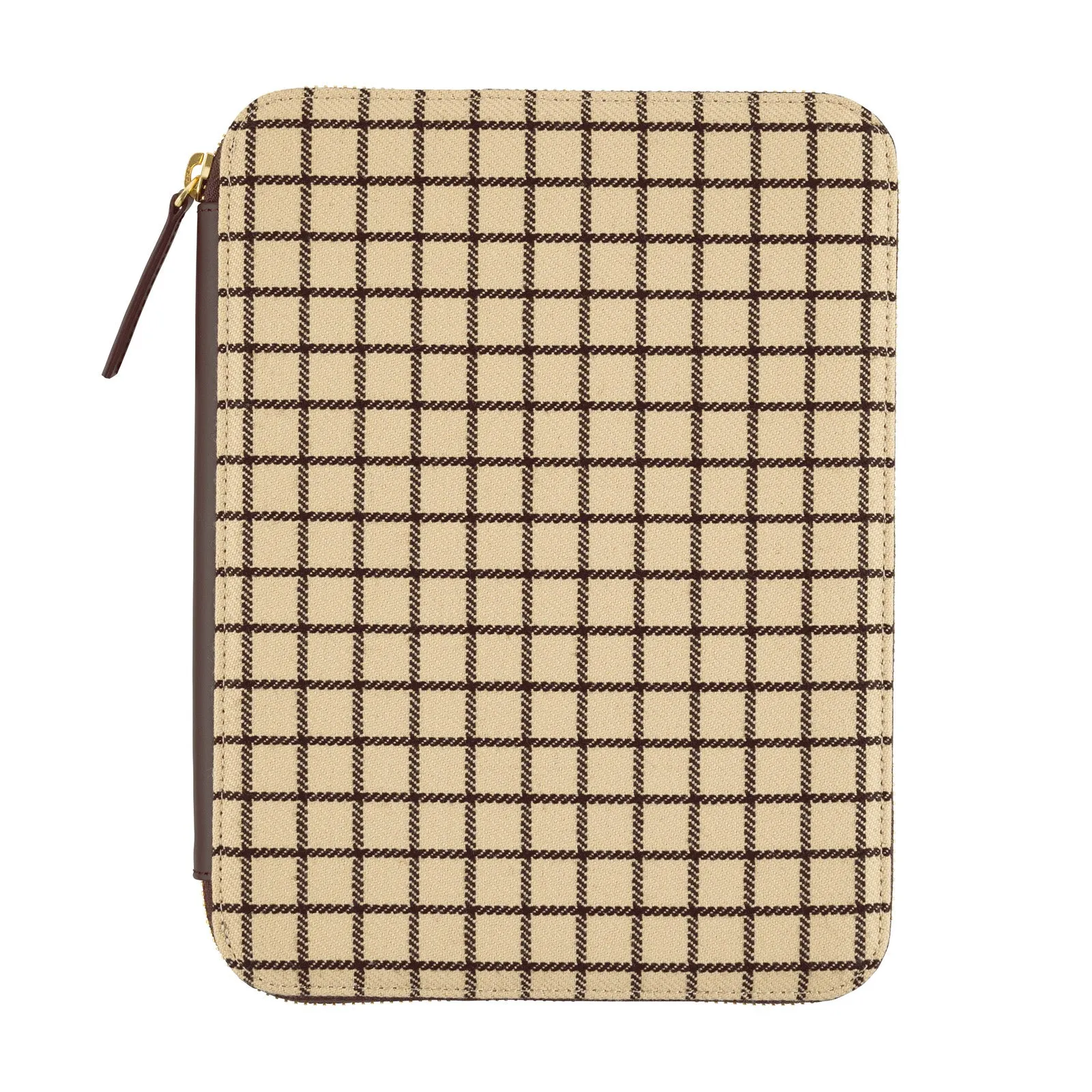 Hobonichi Techo Cover Cousin A5 -  Taut Zipped (Café au Lait Plaid)