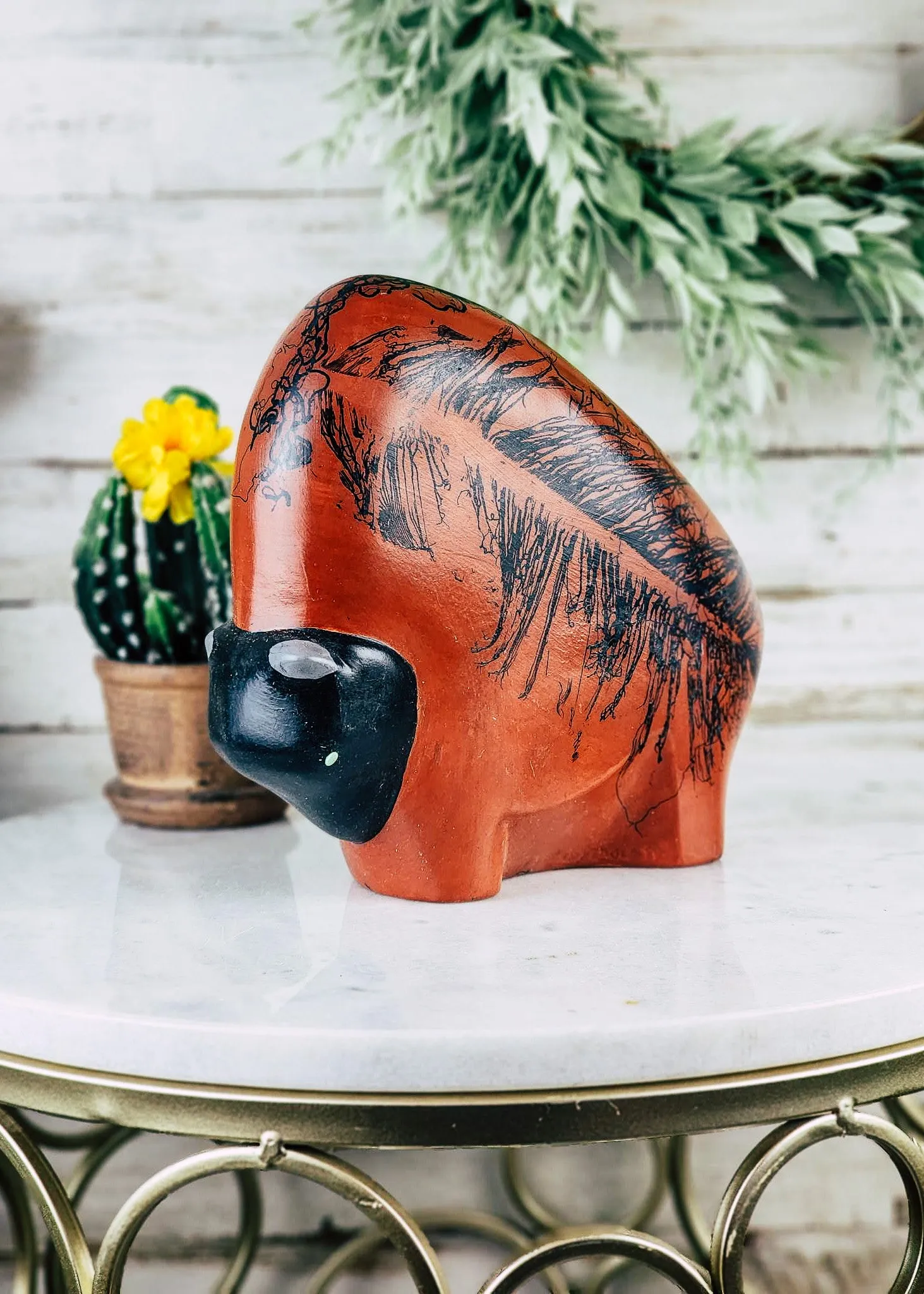 Horse Hair Terracotta & Turquoise Buffalo