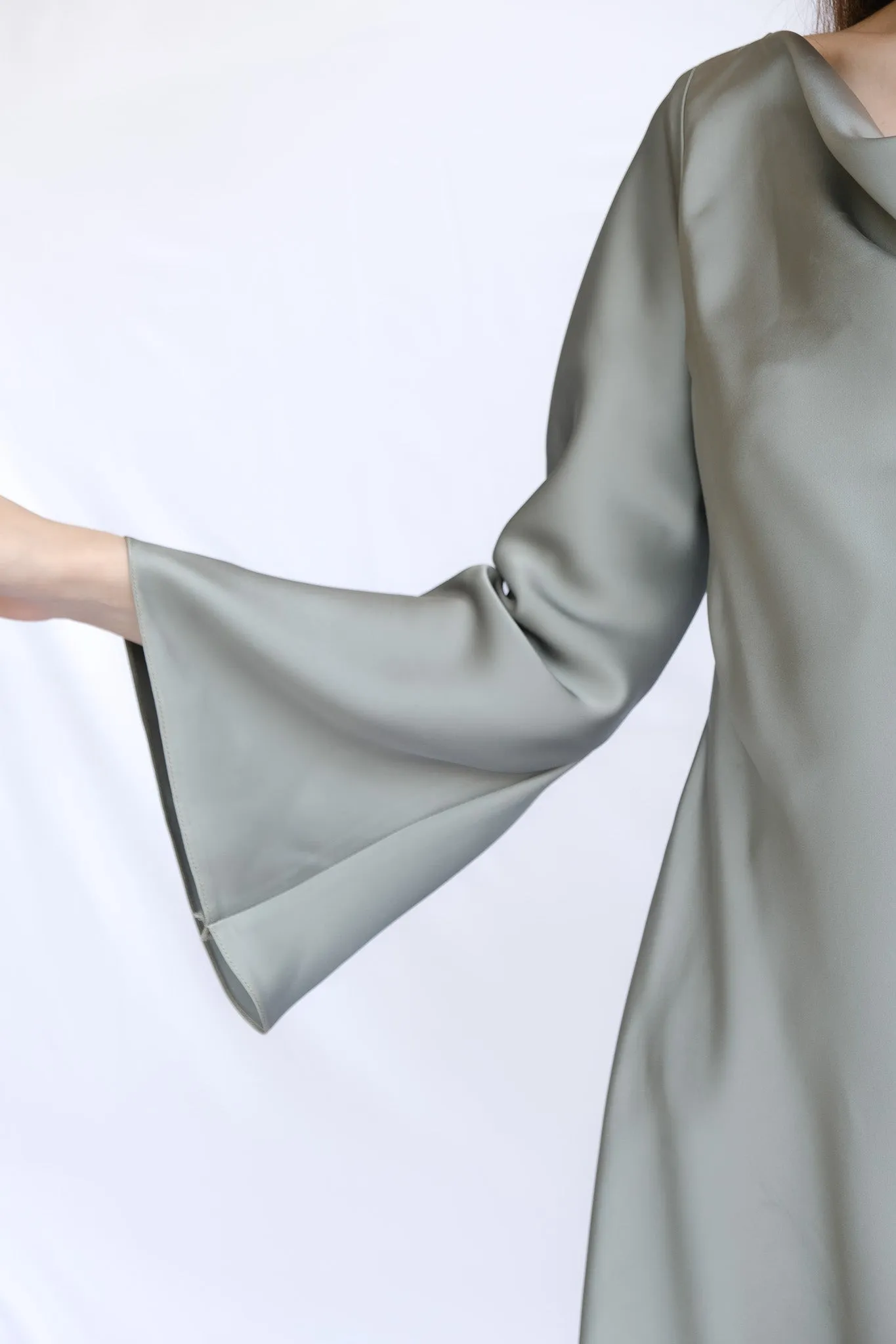 Jade Cowl Neck Long Sleeve Mini Dress