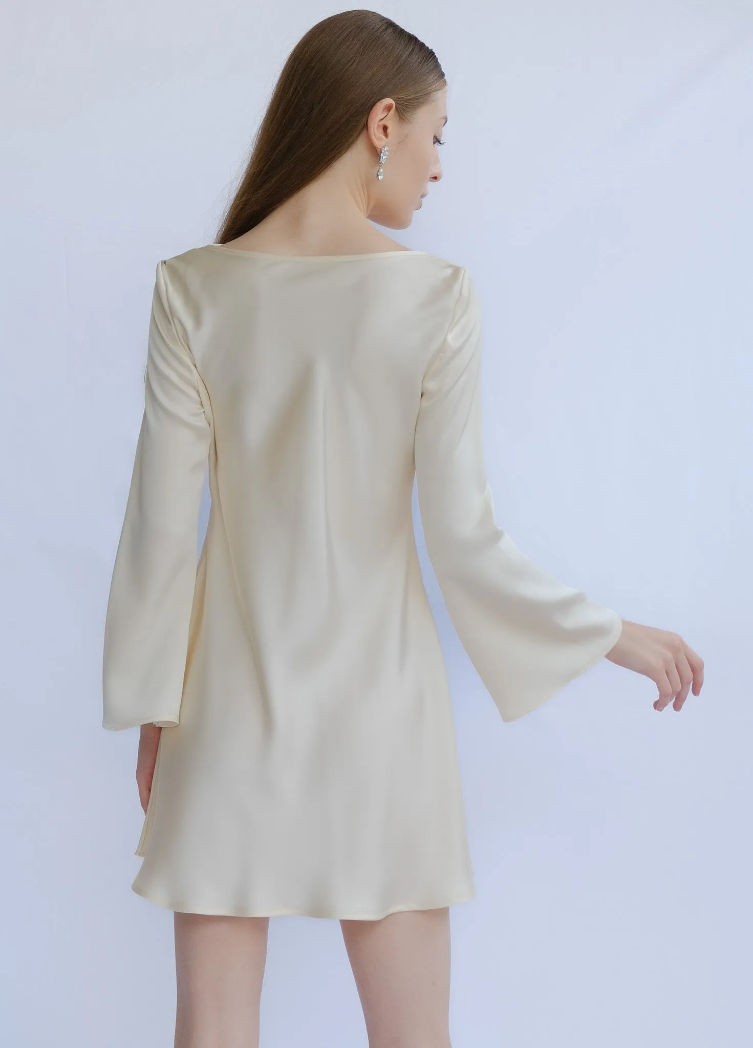 Jade Cowl Neck Long Sleeve Mini Dress