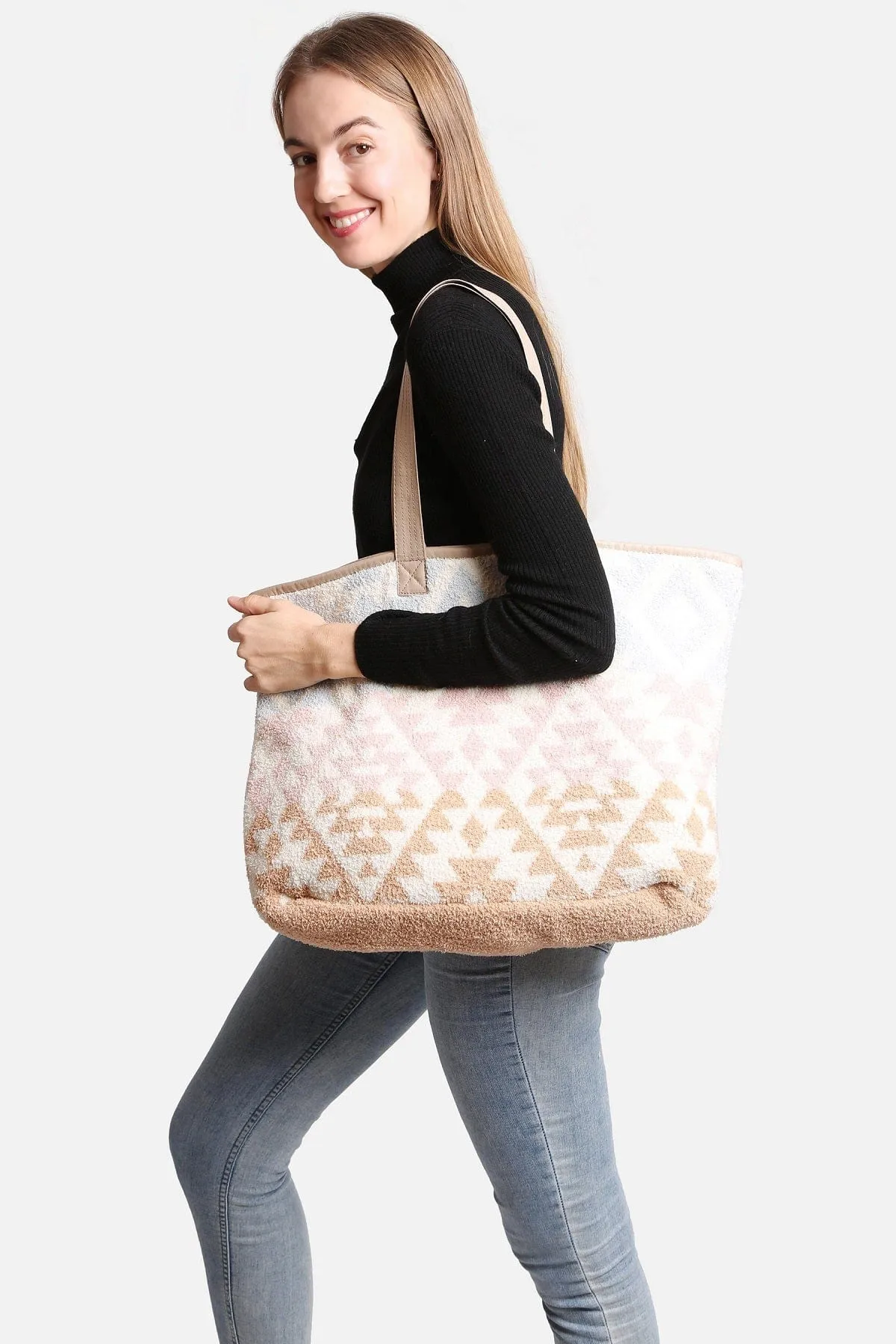 JCL2134 Boho Tribal Super Lux Microfiber Tote