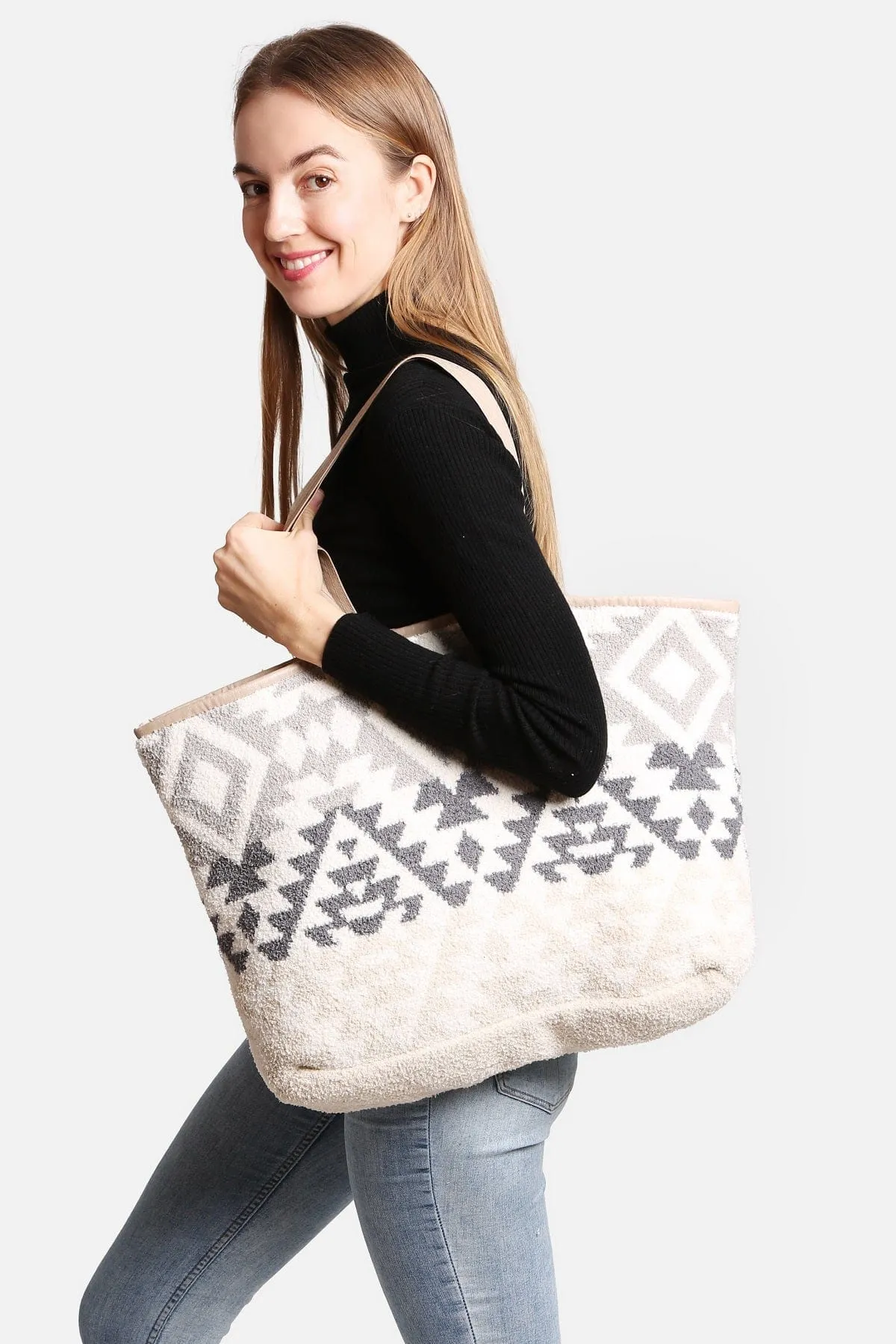 JCL2134 Boho Tribal Super Lux Microfiber Tote