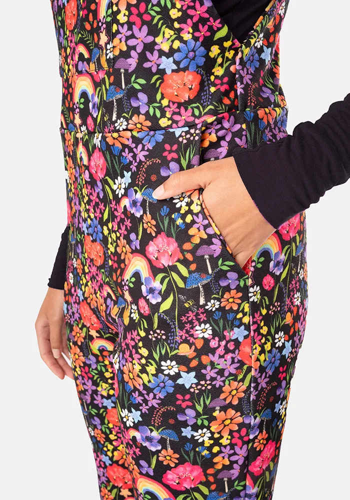 Jordan Rainbow Floral Print Dungaree