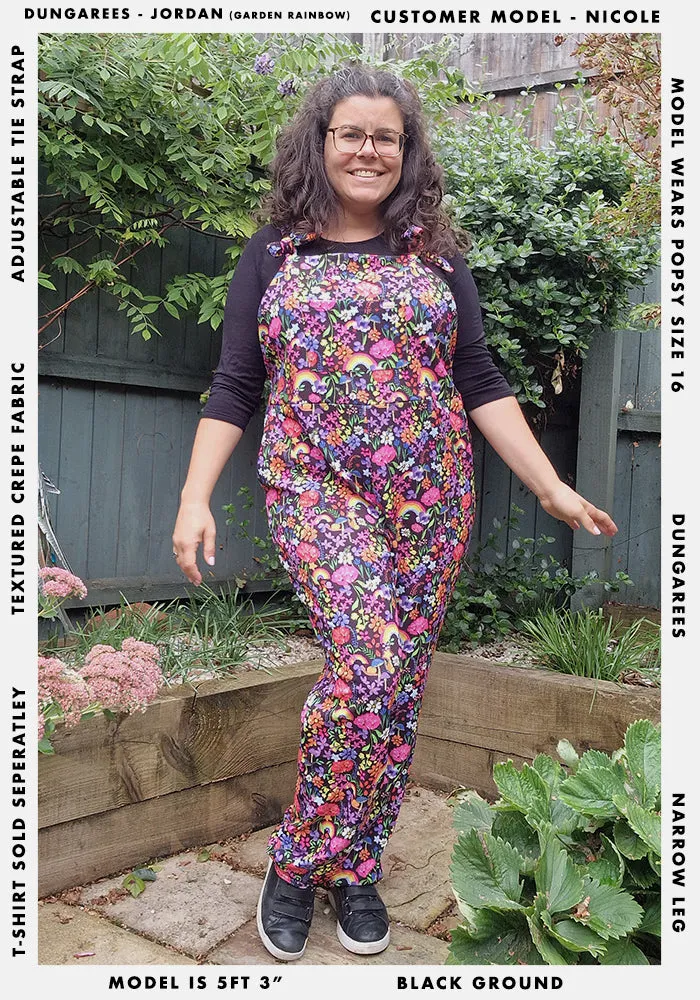 Jordan Rainbow Floral Print Dungaree
