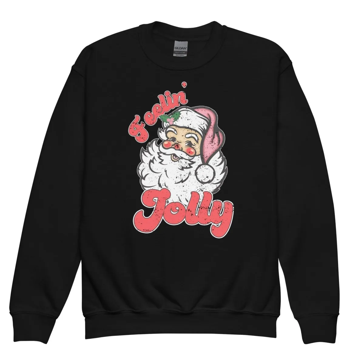 Kids Monogrammed 'Feelin' Jolly' Santa Crewneck Sweatshirt