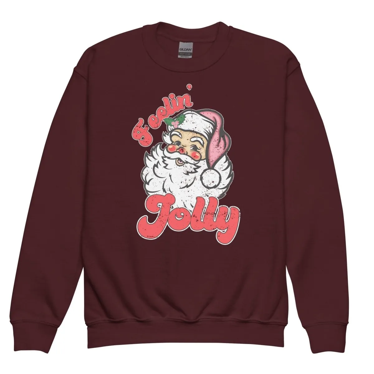Kids Monogrammed 'Feelin' Jolly' Santa Crewneck Sweatshirt