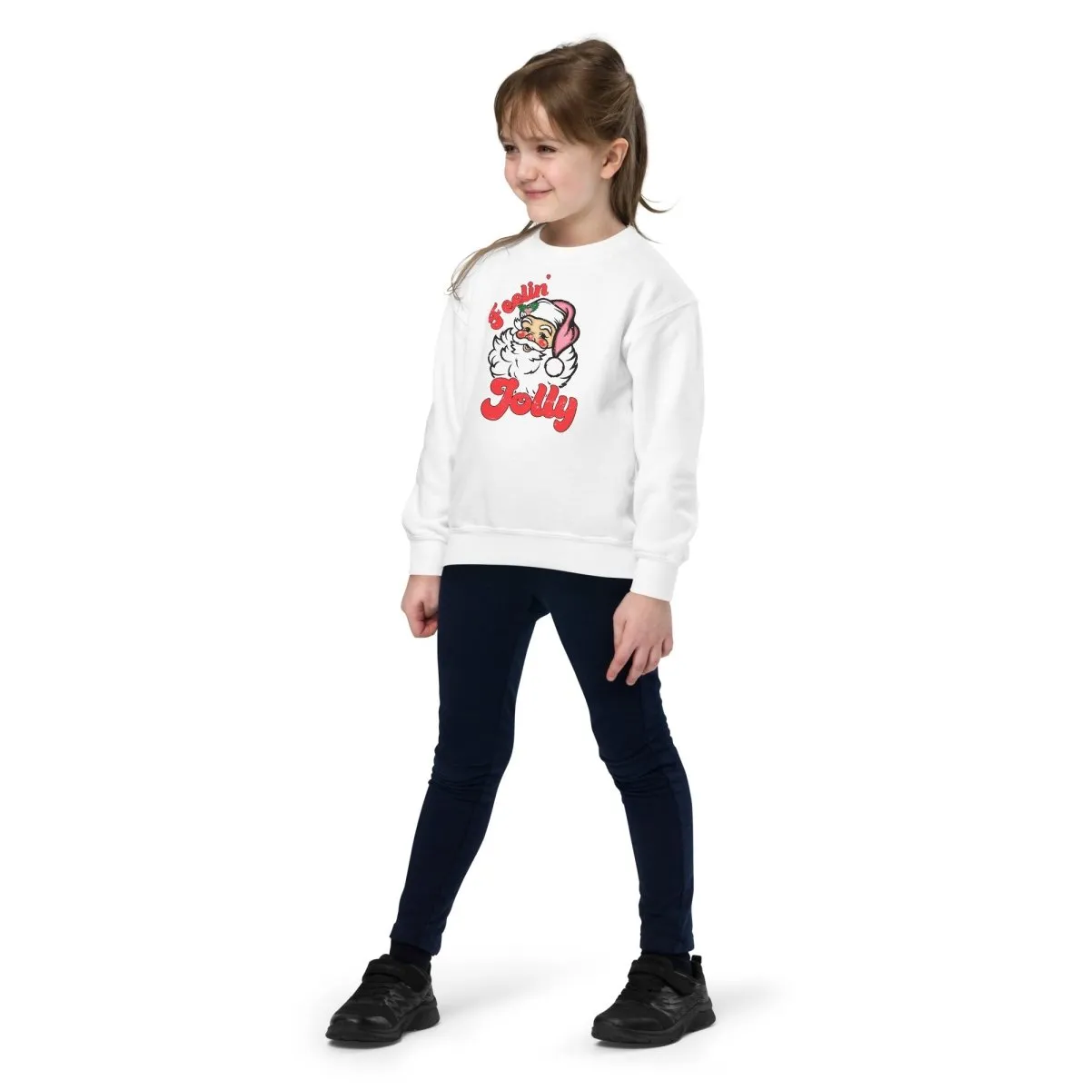 Kids Monogrammed 'Feelin' Jolly' Santa Crewneck Sweatshirt