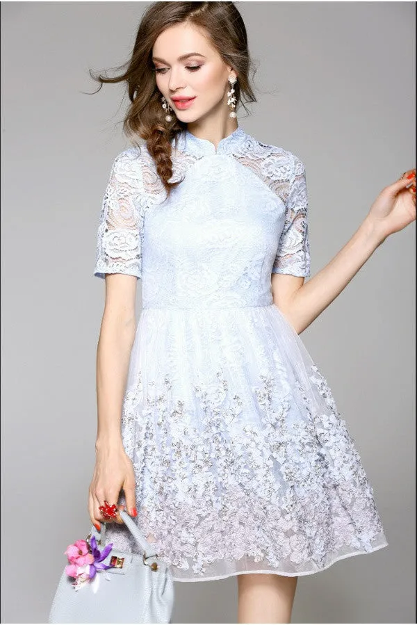 Lace Dress With Flower Detail