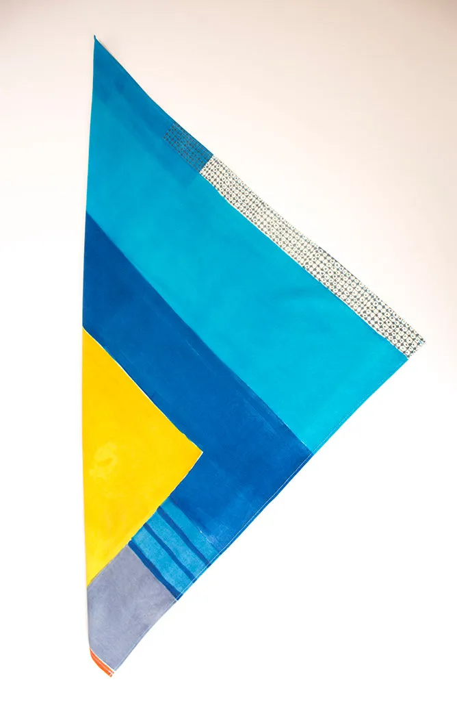 Large hand printed and painted silk neckerchief (JKD neckerchief 7)
