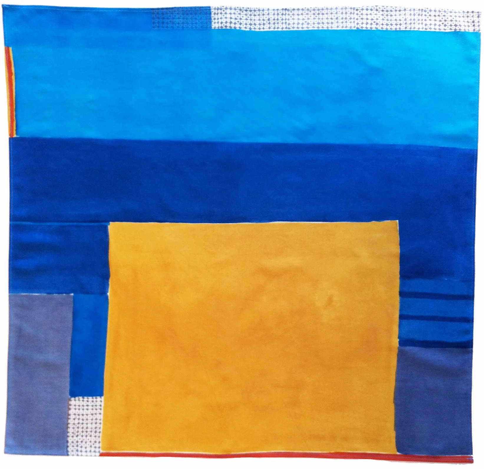 Large hand printed and painted silk neckerchief (JKD neckerchief 7)