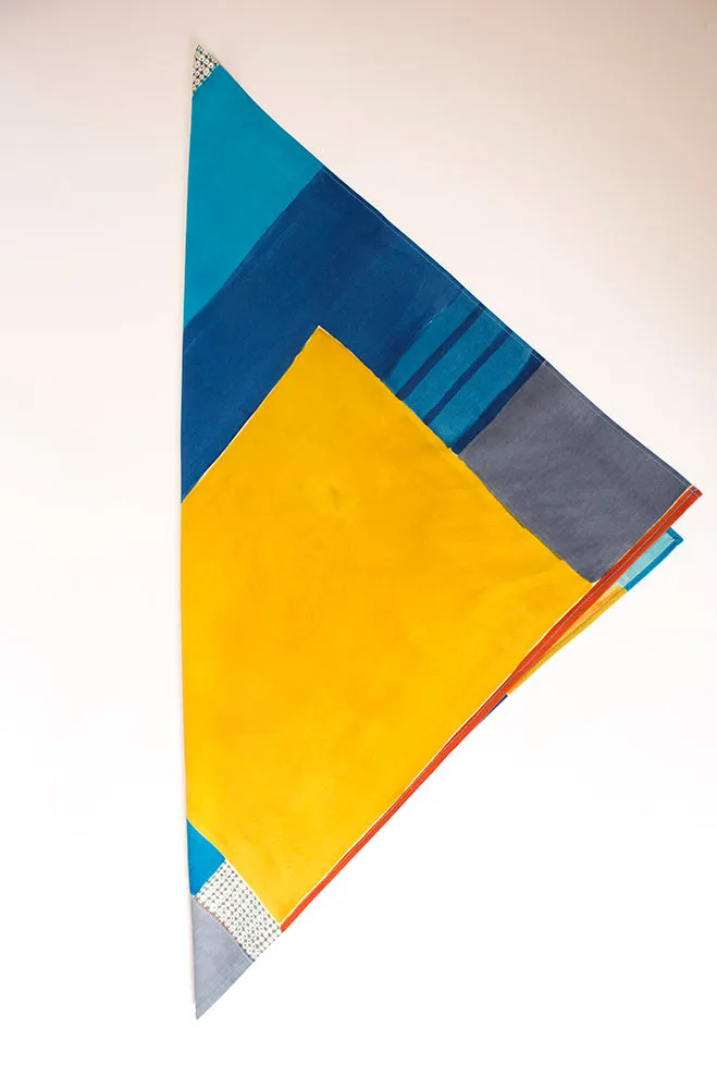 Large hand printed and painted silk neckerchief (JKD neckerchief 7)