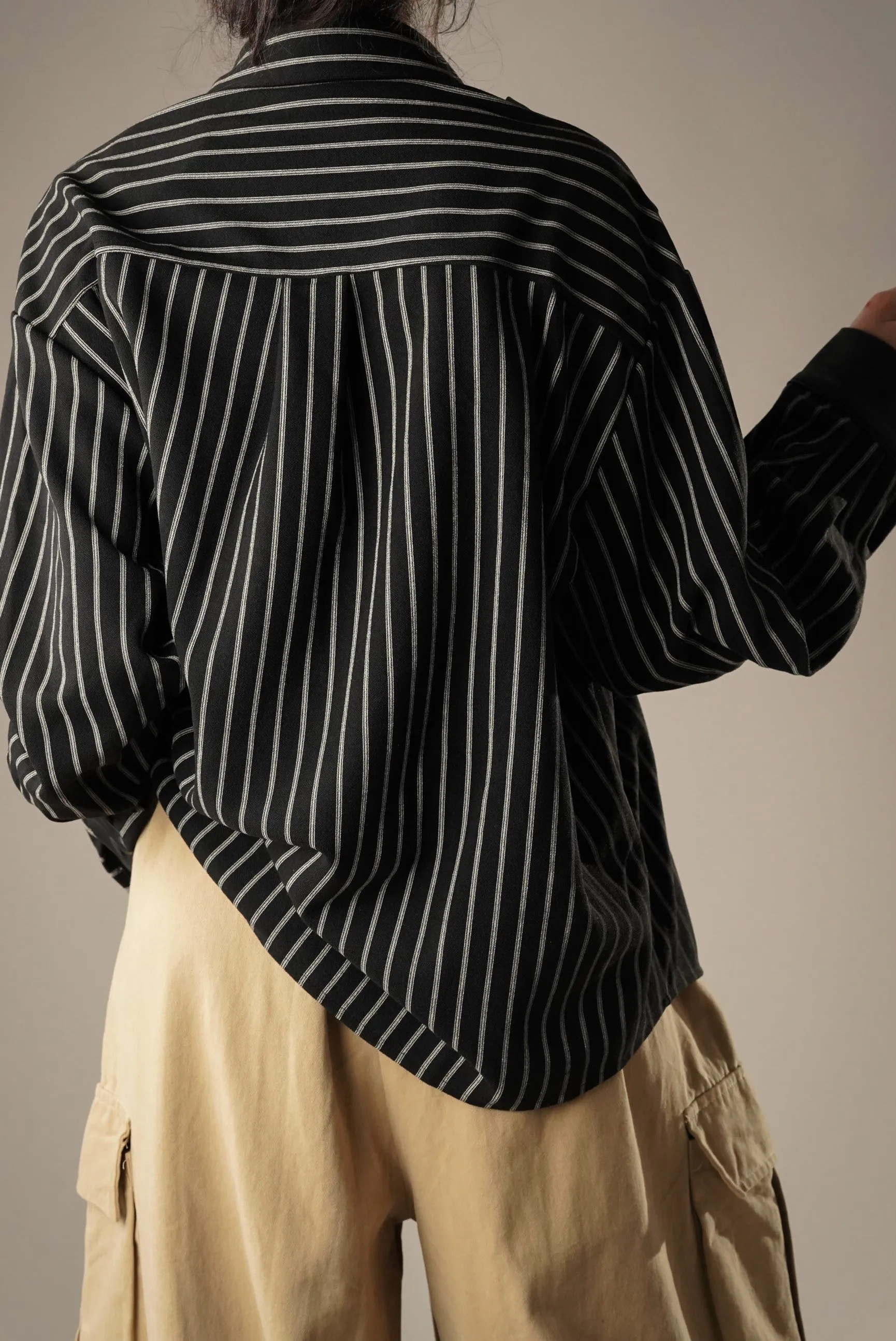 Leather Patchwork Oversized Shirt