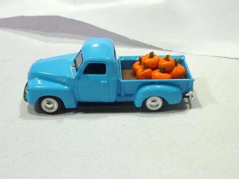Light Blue Farmhouse Truck, Blue diecast truck