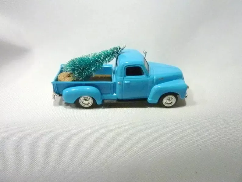 Light Blue Farmhouse Truck, Blue diecast truck