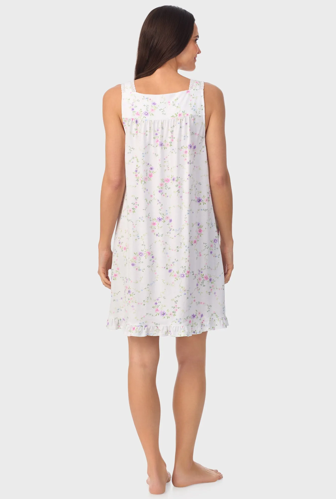 Lilac and Cherry Floral Sleeveless Chemise