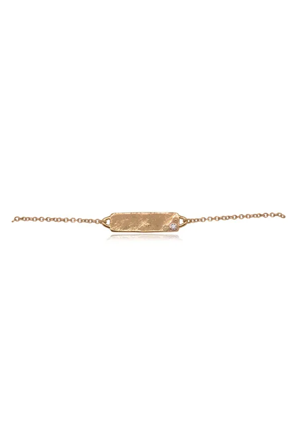 Love Letters ~ Inline Personalised Birthstone Bar Bracelet in Gold