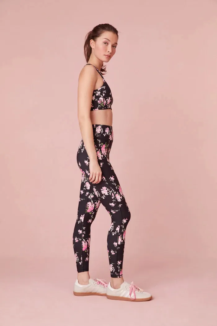 LoveShackFancy Women's Solange Floral Sports Bra - Aurora Nights Black Floral