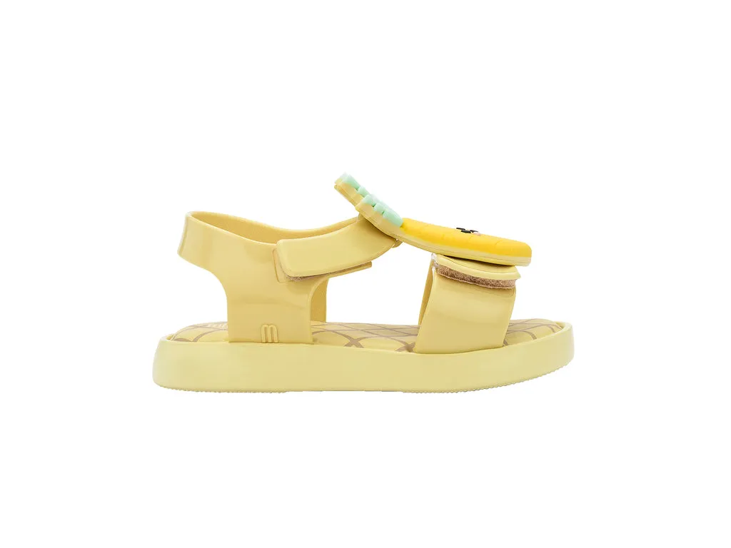 Mini Melissa Jump Fruitland BB Yellow Sandal With Pineapple Design