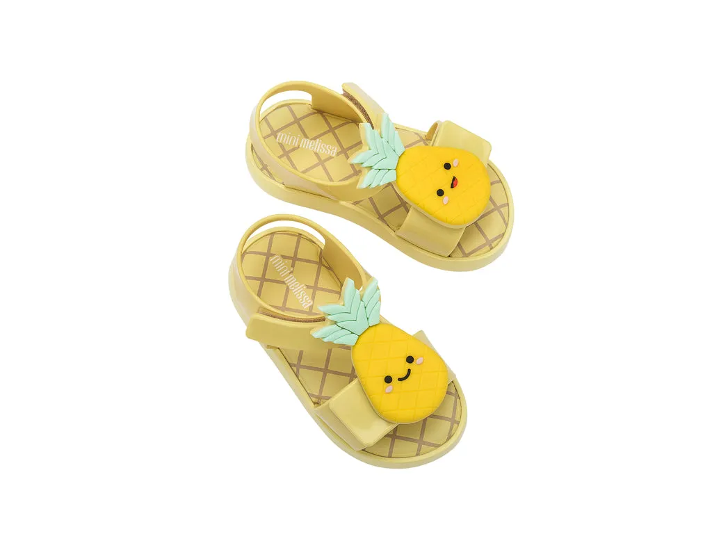 Mini Melissa Jump Fruitland BB Yellow Sandal With Pineapple Design