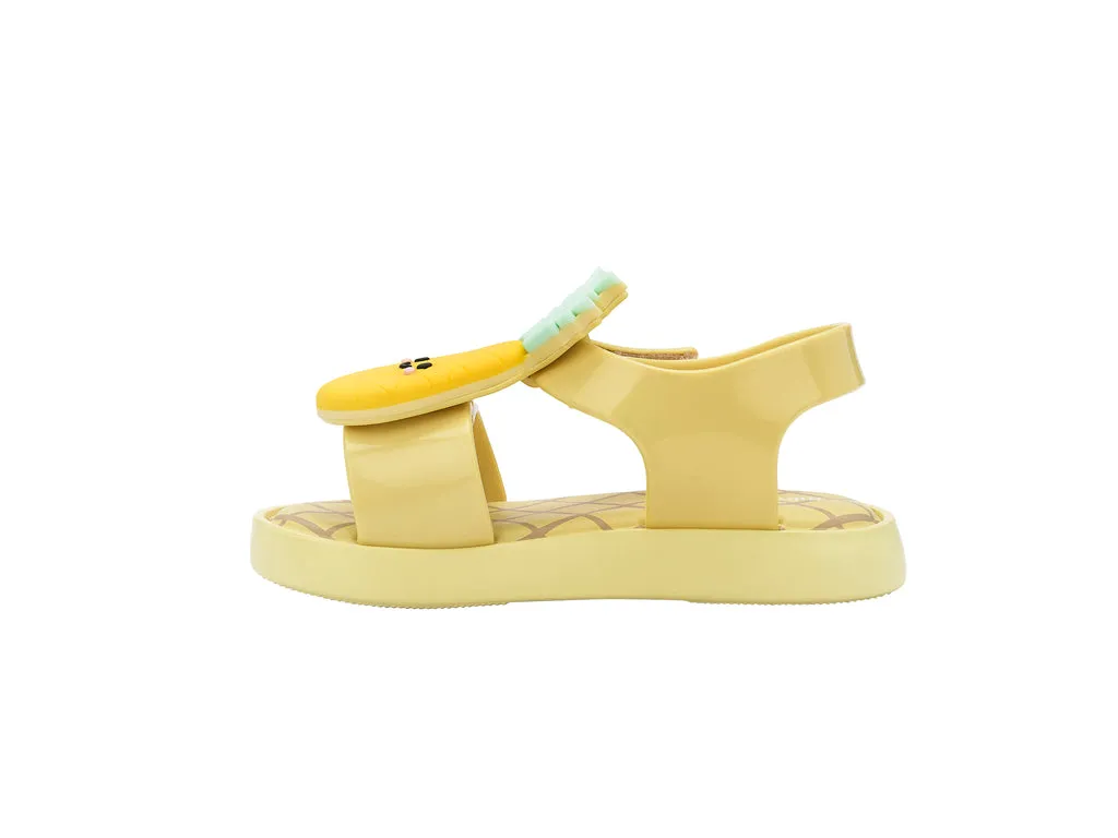 Mini Melissa Jump Fruitland BB Yellow Sandal With Pineapple Design