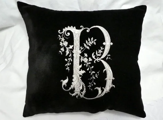 Monogram  Velvet Pillow, Personalized Wedding Gift