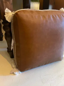 Moroccan Leather Pouf Ottoman