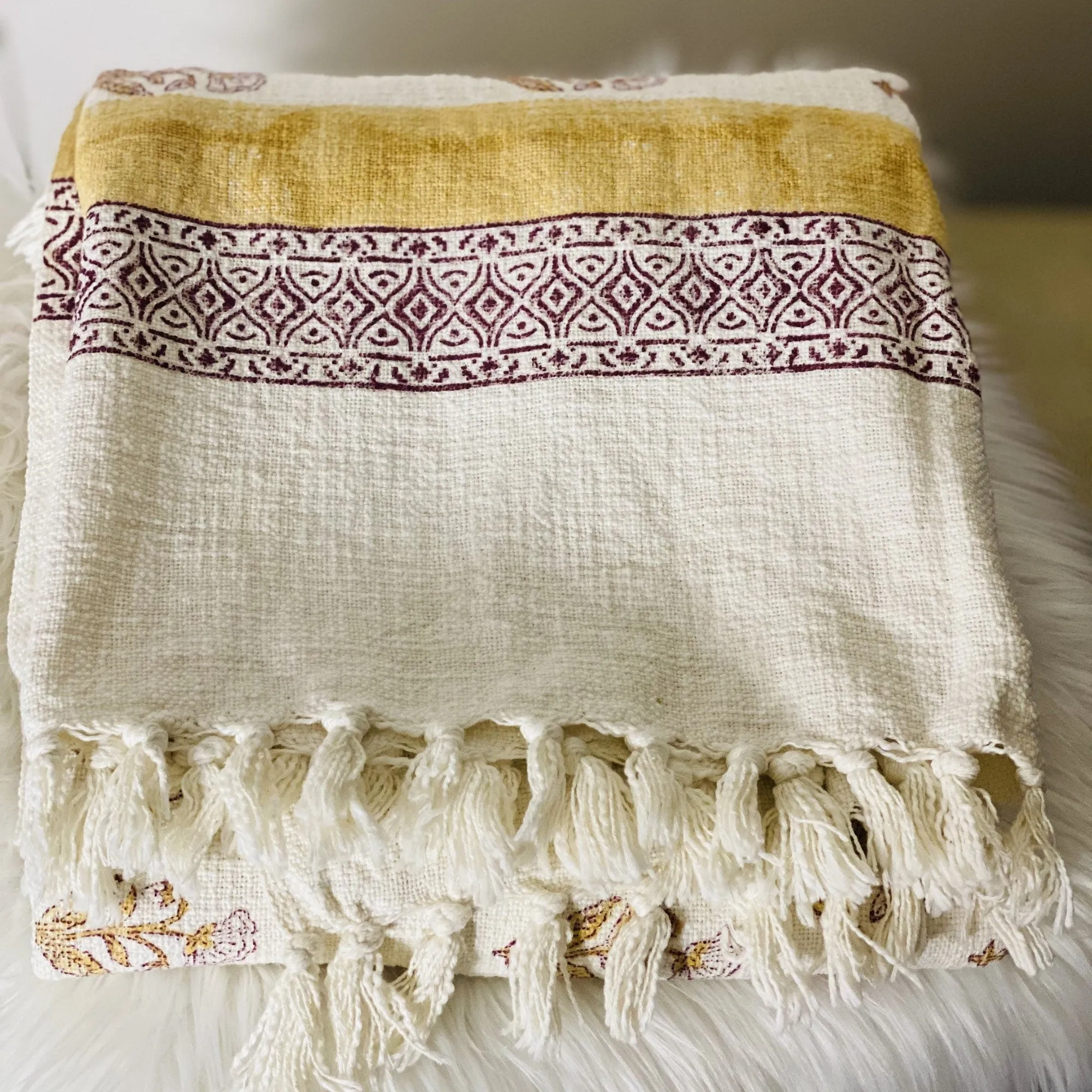 Mud cloth blanket for couch, Handmade throw for home, Cotton throw blanket, Bohemian decor,  New home gift