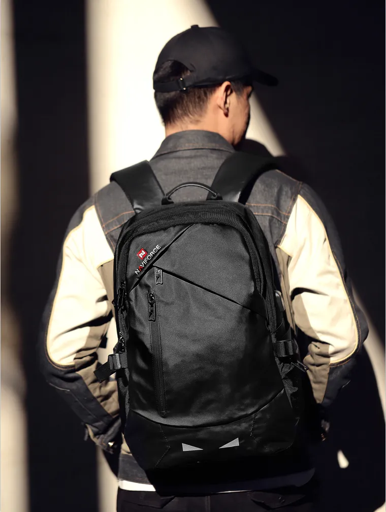 NAVIFORCE Fashion Luxury Business Backpacks High Quality PU Waterproof Travel Bag Laptop Backpack With USB Charging Hole NFB6807