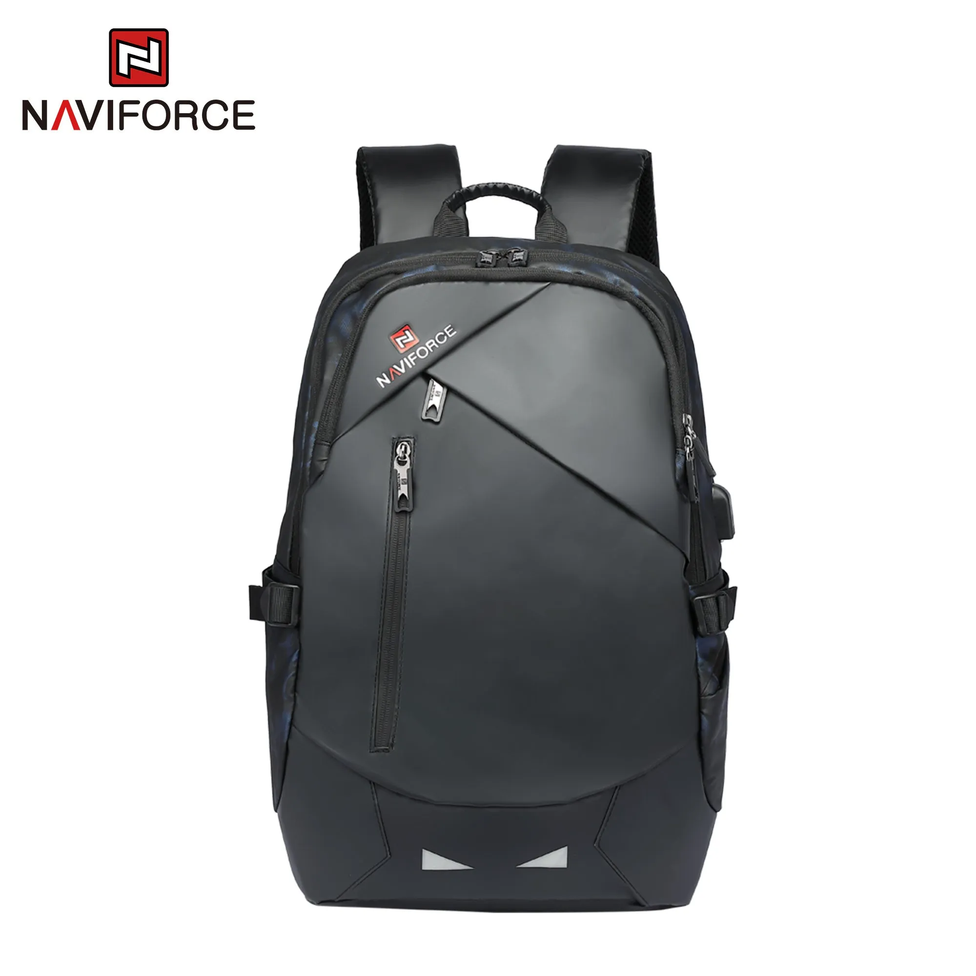 NAVIFORCE Fashion Luxury Business Backpacks High Quality PU Waterproof Travel Bag Laptop Backpack With USB Charging Hole NFB6807