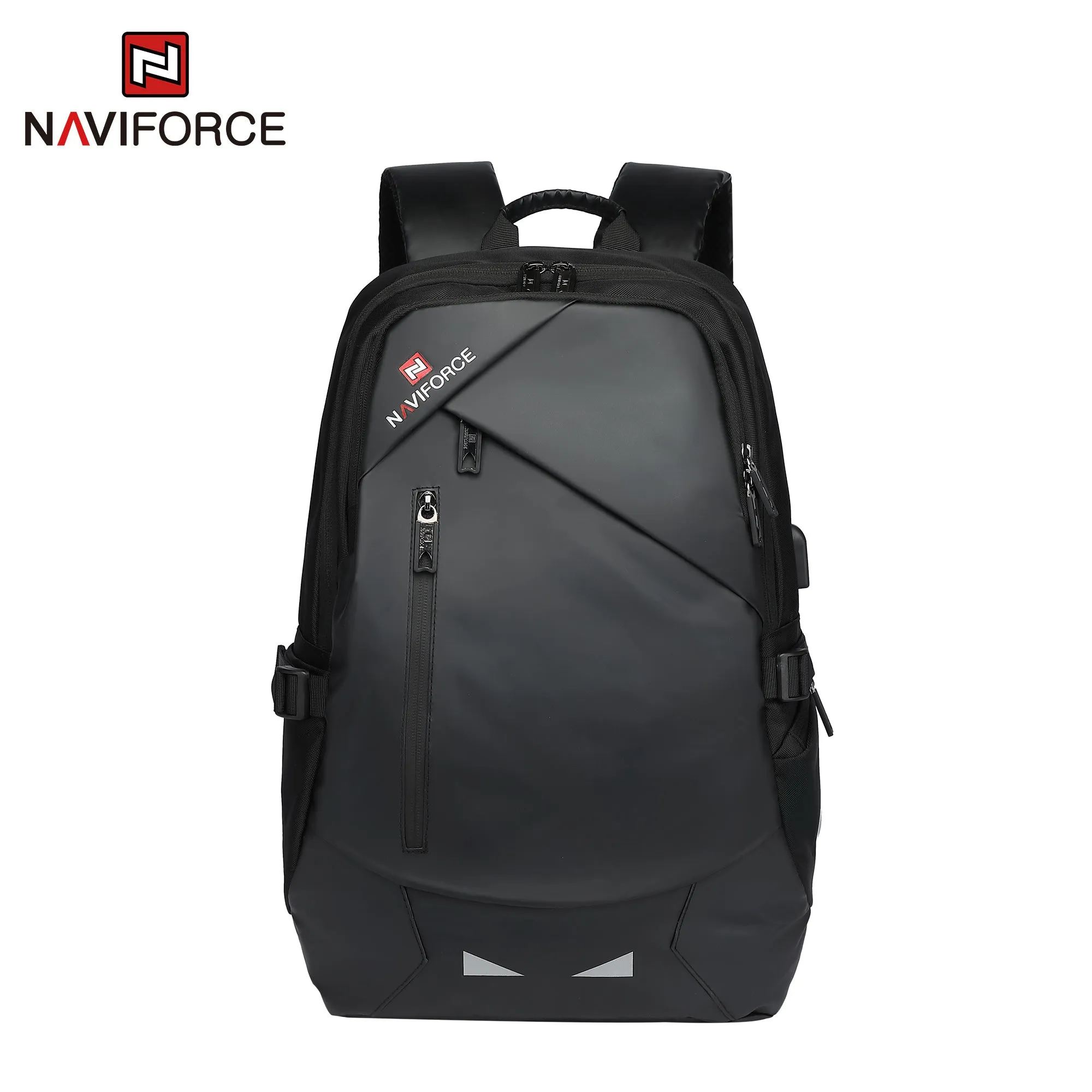 NAVIFORCE Fashion Luxury Business Backpacks High Quality PU Waterproof Travel Bag Laptop Backpack With USB Charging Hole NFB6807