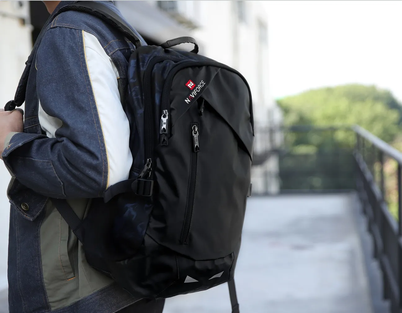 NAVIFORCE Fashion Luxury Business Backpacks High Quality PU Waterproof Travel Bag Laptop Backpack With USB Charging Hole NFB6807