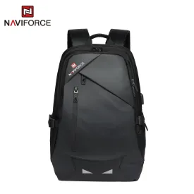 NAVIFORCE Fashion Luxury Business Backpacks High Quality PU Waterproof Travel Bag Laptop Backpack With USB Charging Hole NFB6807