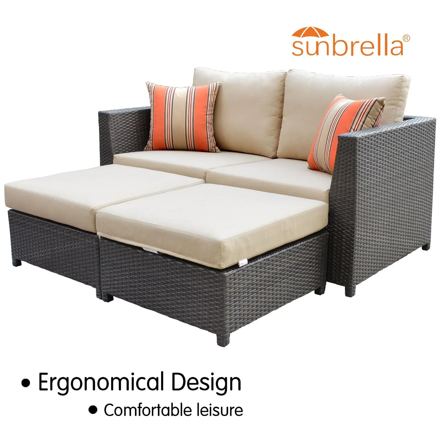 Ovios Patio Furniture Set Bigger Size Sunbrella 12-Piece, King Series, Fully Assembled, Couch is Separate