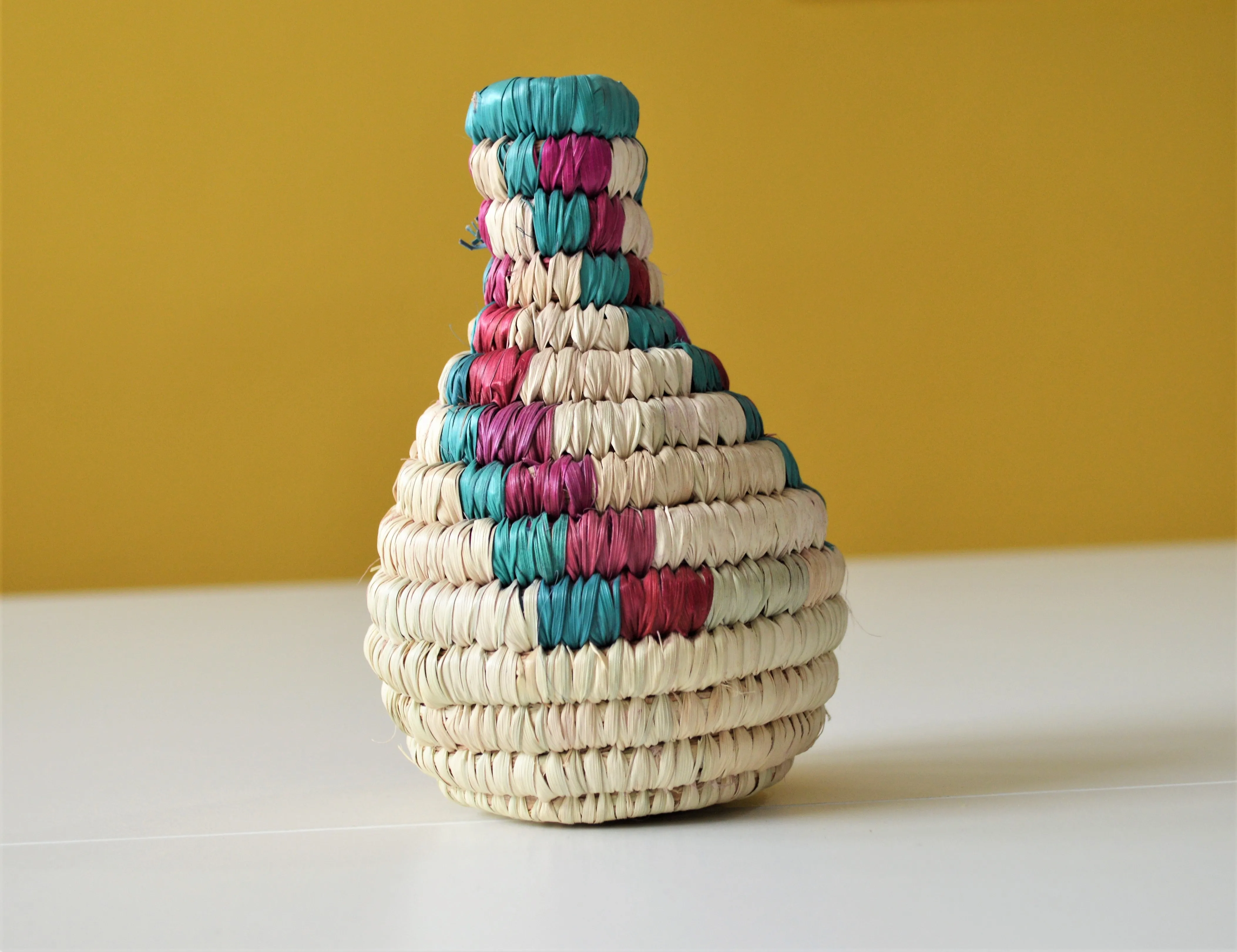 Palm leaf vase, Woven wicker vase