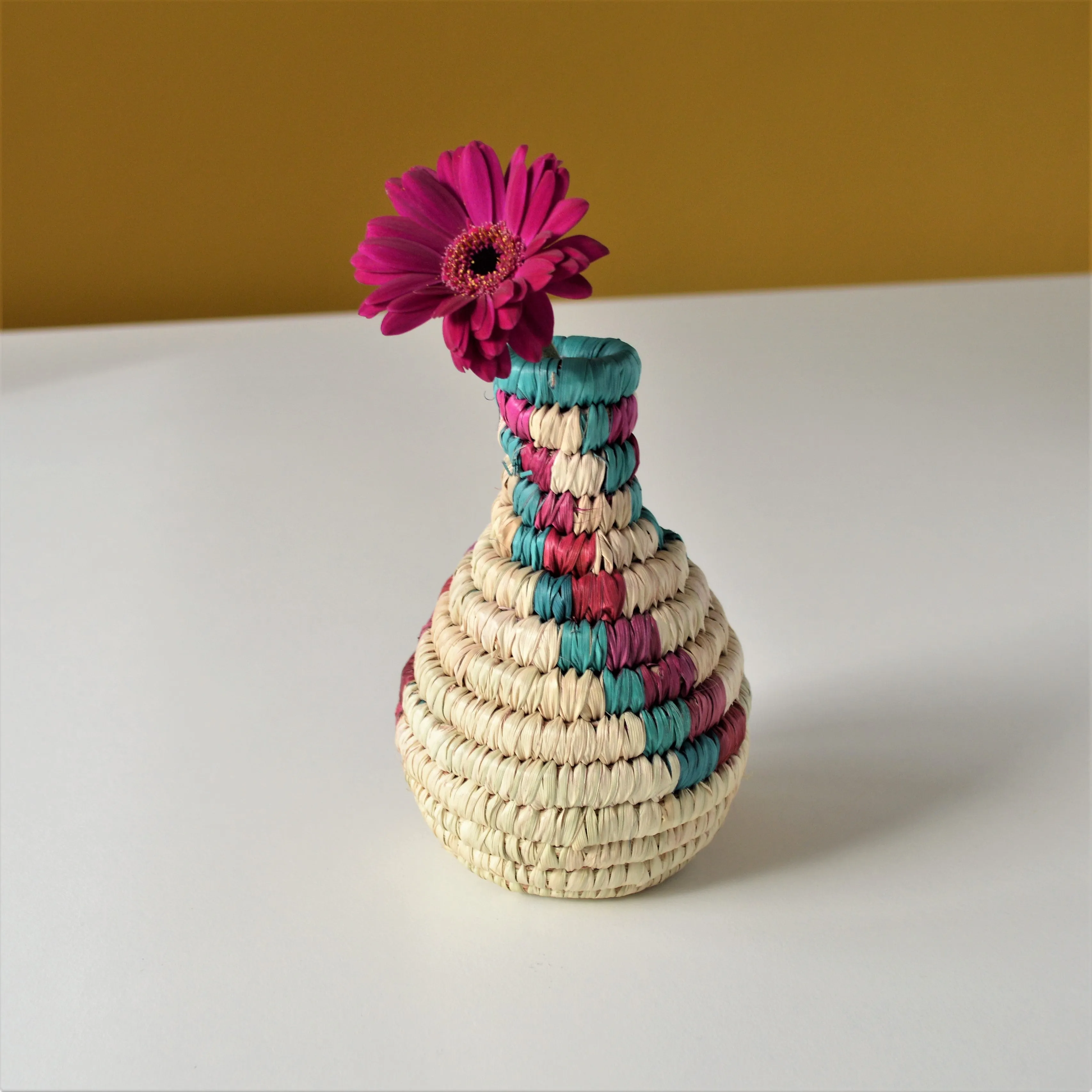 Palm leaf vase, Woven wicker vase