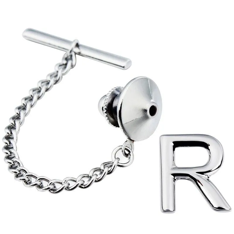 Personalized Monogram Silver-Tone Tie Tack