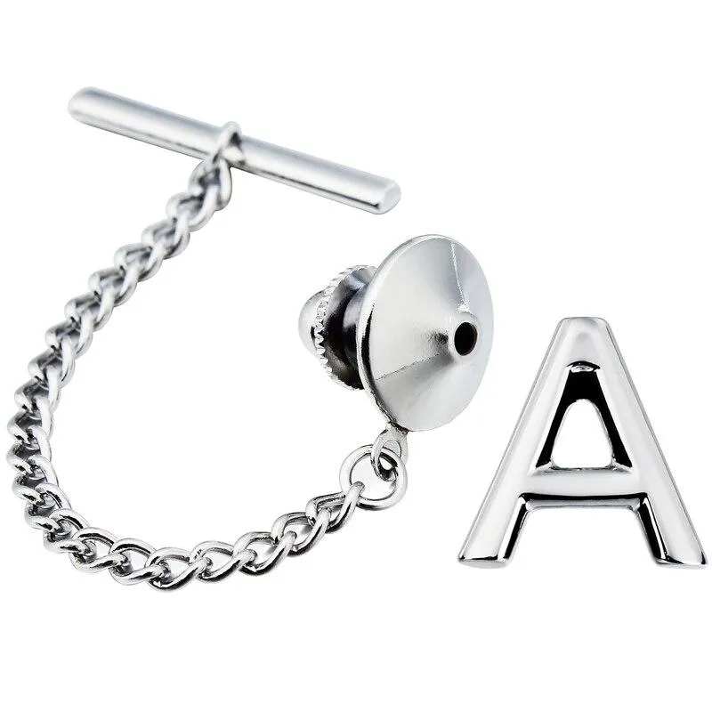 Personalized Monogram Silver-Tone Tie Tack