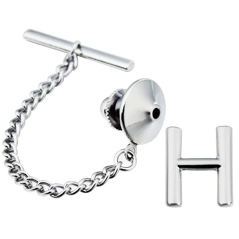 Personalized Monogram Silver-Tone Tie Tack
