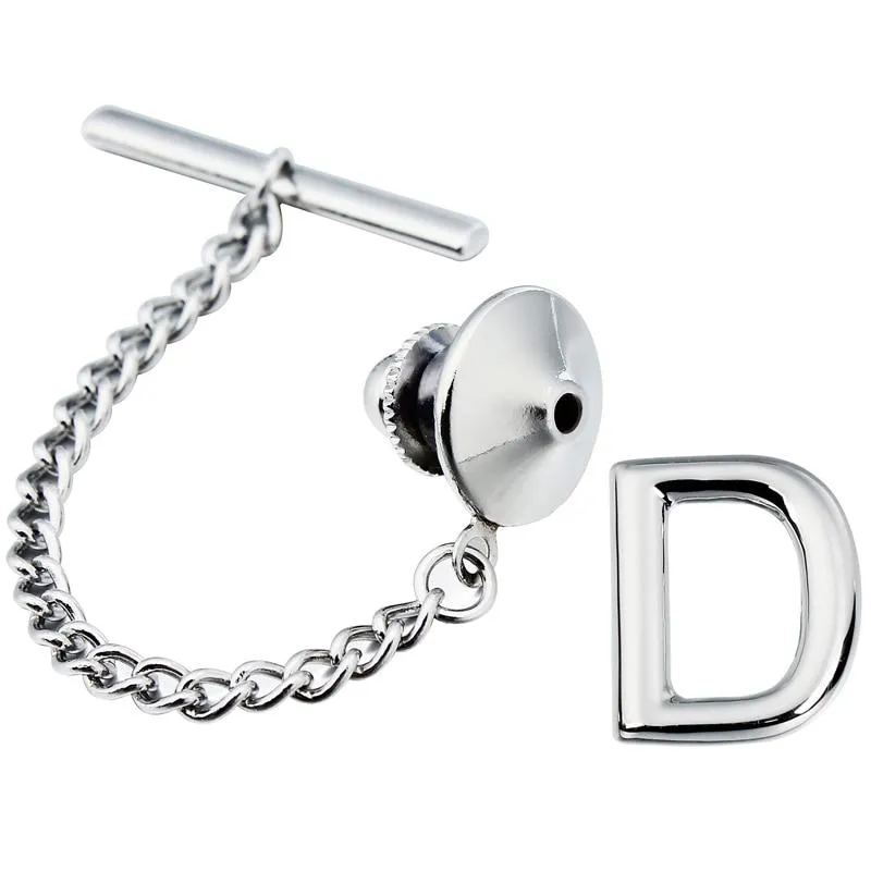 Personalized Monogram Silver-Tone Tie Tack