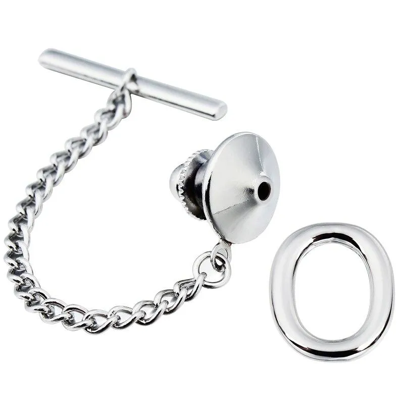 Personalized Monogram Silver-Tone Tie Tack