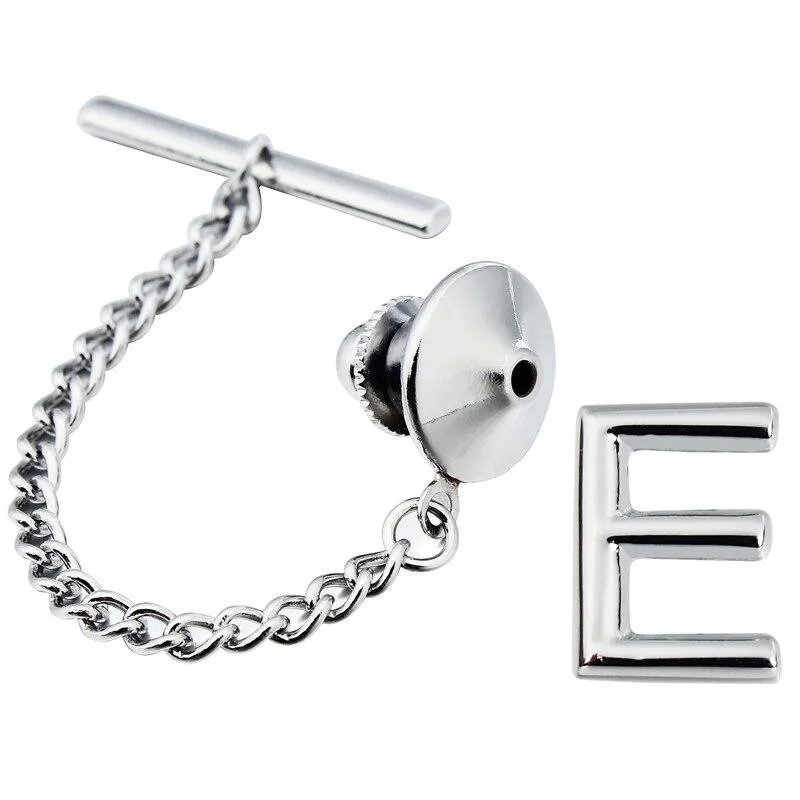 Personalized Monogram Silver-Tone Tie Tack