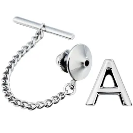 Personalized Monogram Silver-Tone Tie Tack
