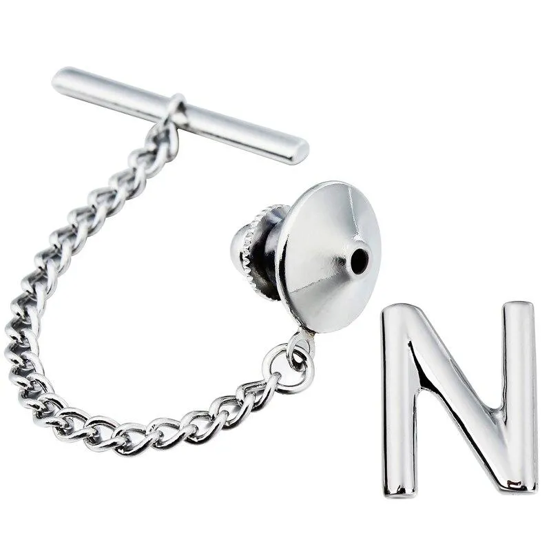 Personalized Monogram Silver-Tone Tie Tack