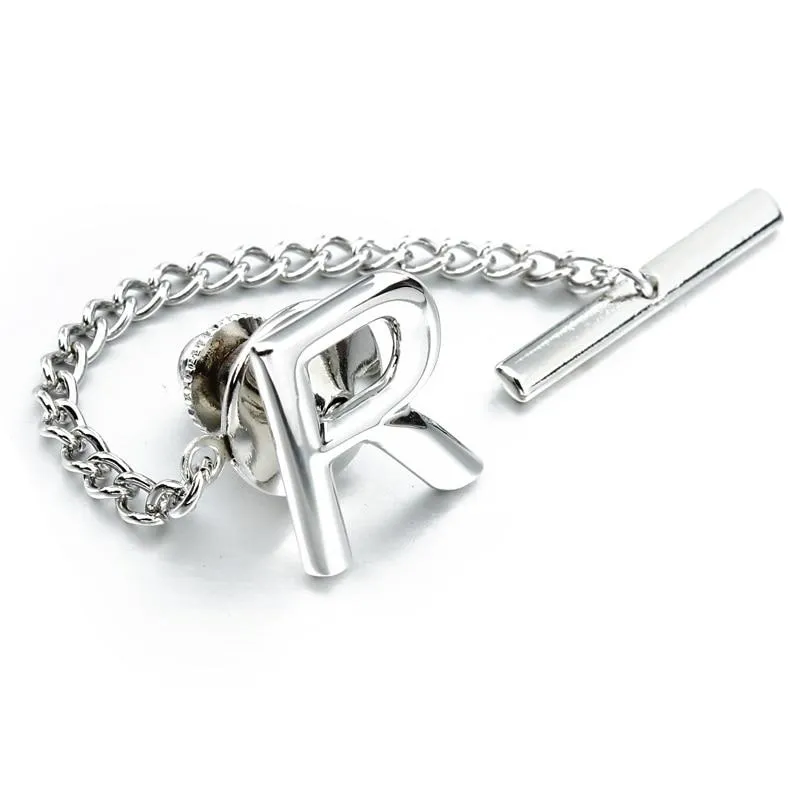 Personalized Monogram Silver-Tone Tie Tack