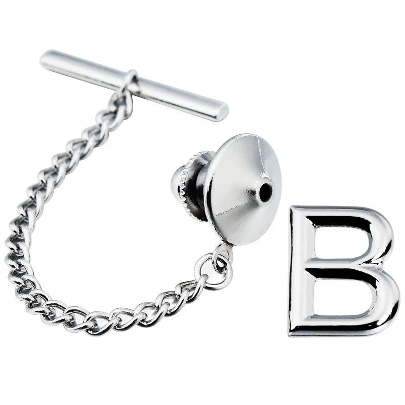 Personalized Monogram Silver-Tone Tie Tack