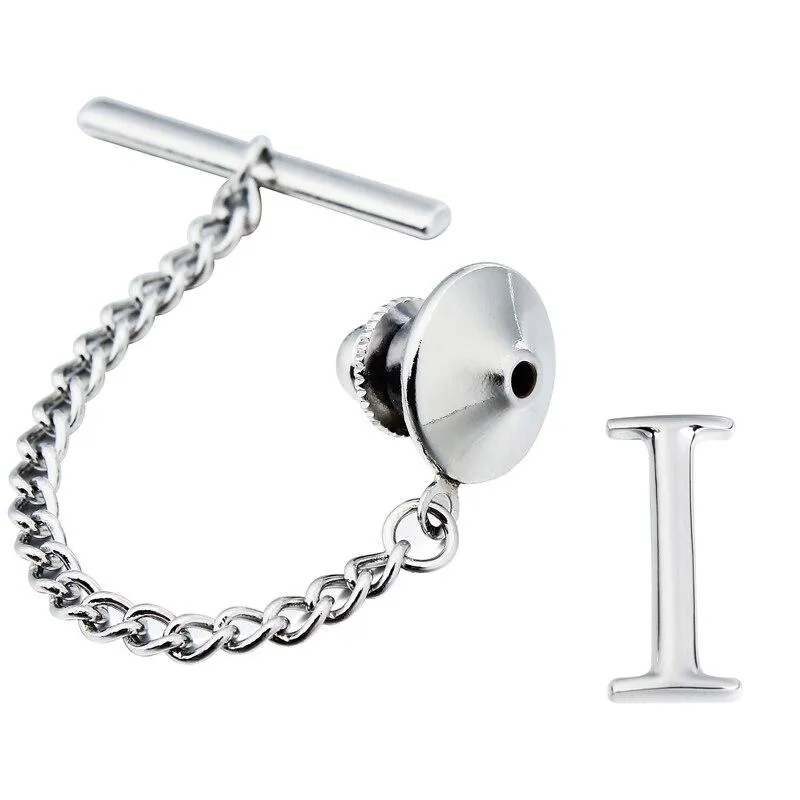 Personalized Monogram Silver-Tone Tie Tack