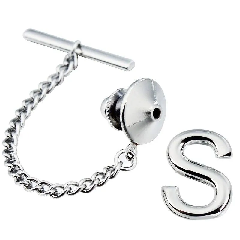 Personalized Monogram Silver-Tone Tie Tack